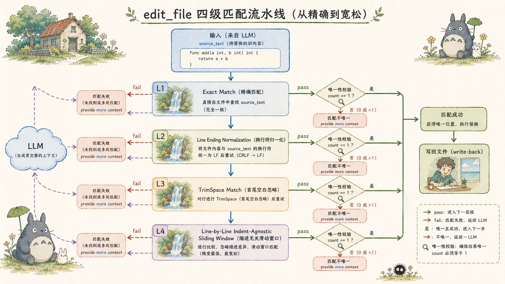图:edit_file 四级匹配流水线