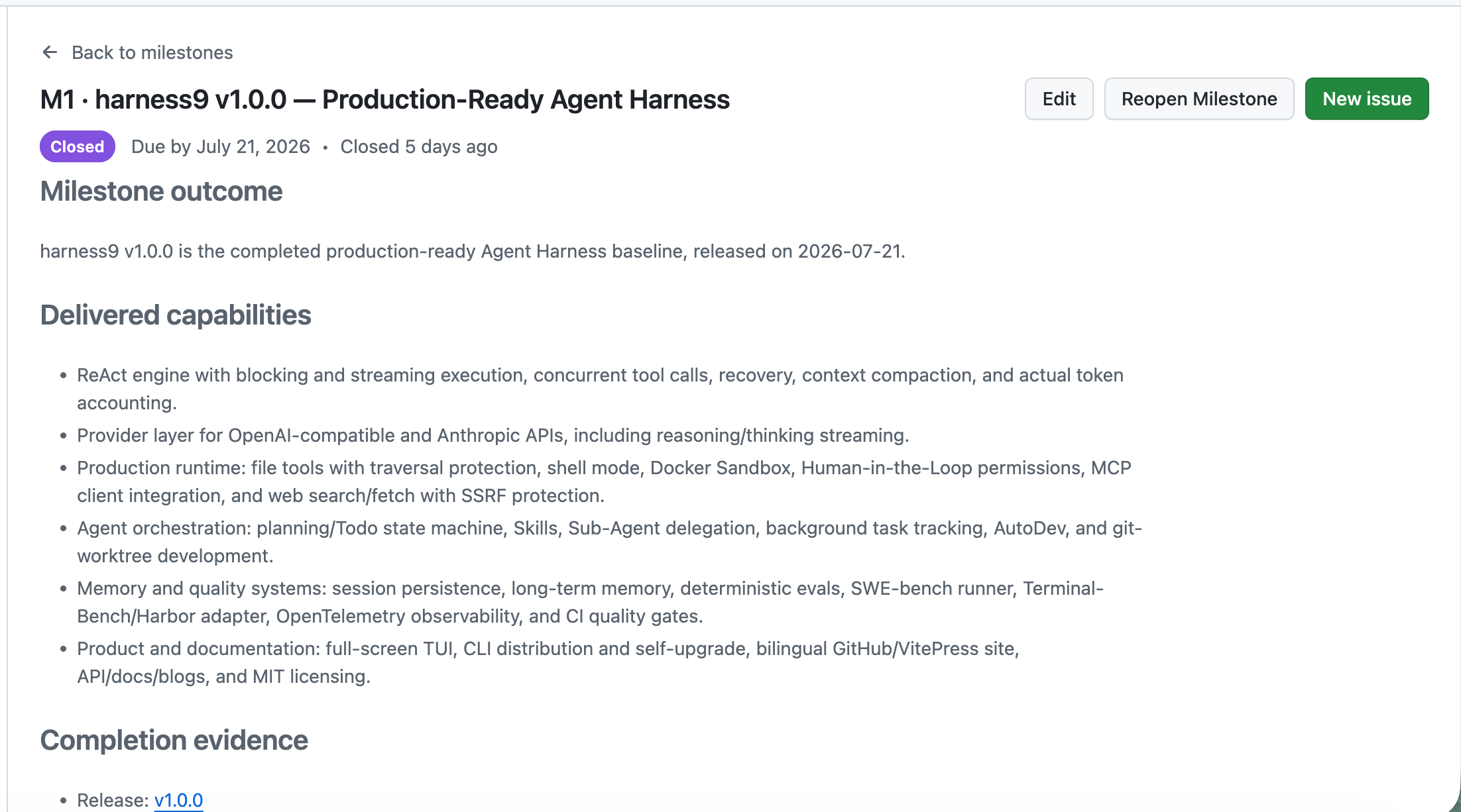 GitHub M1 里程碑