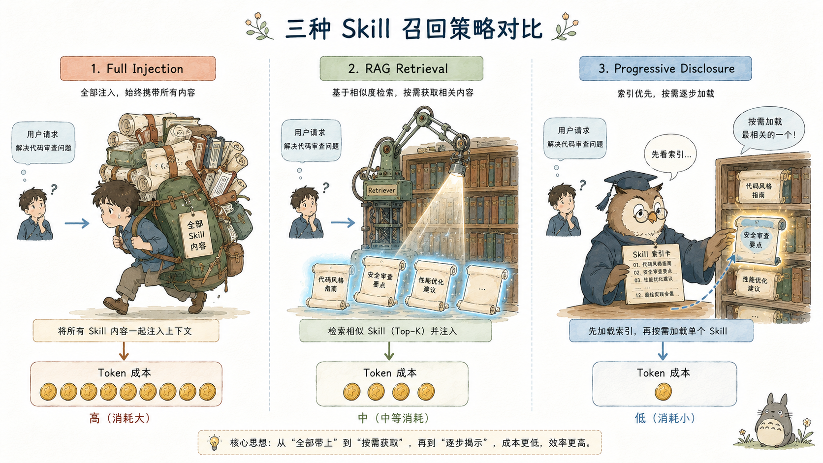 图:三种 Skill 召回策略对比