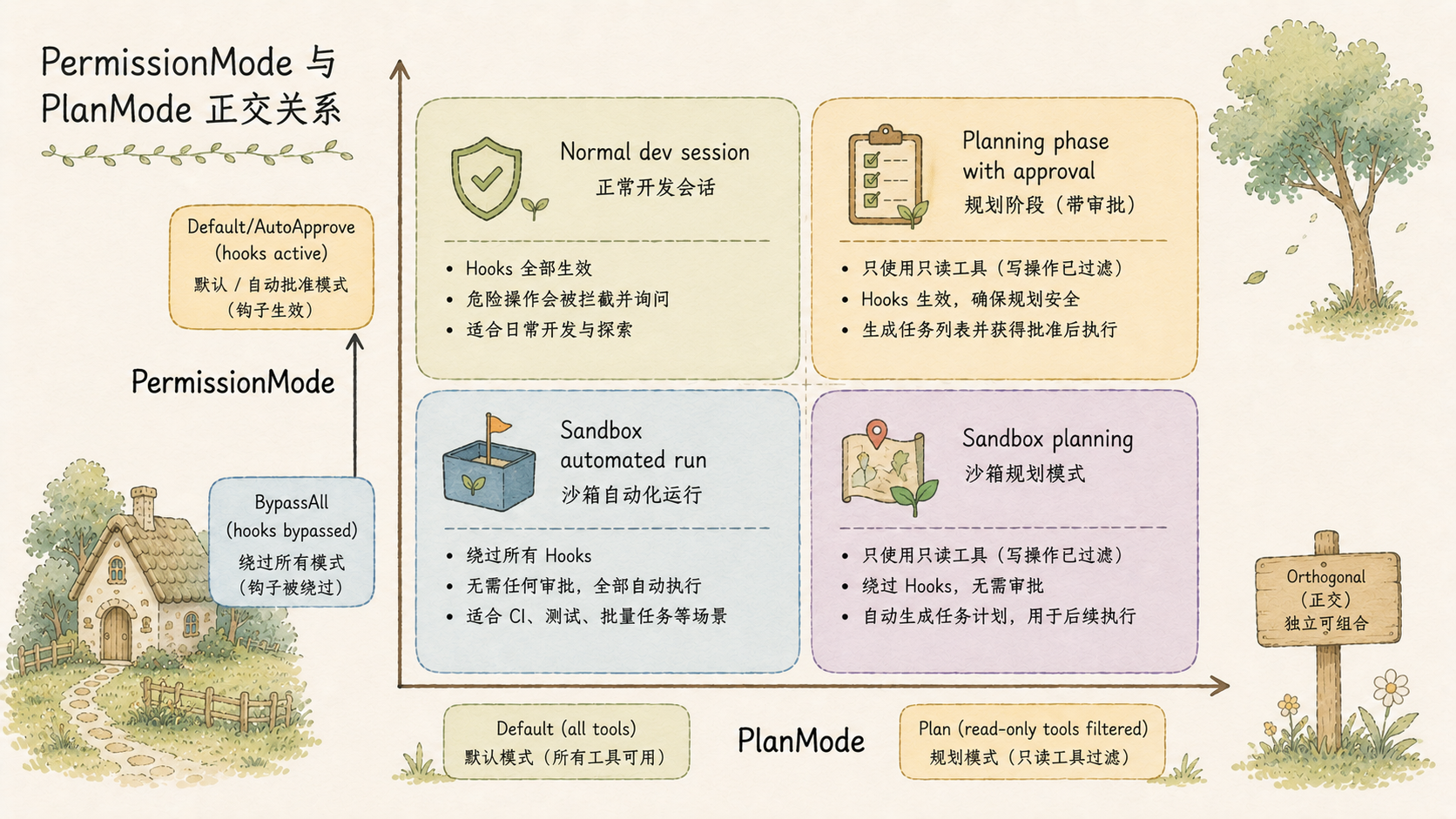 PermissionMode 与 PlanMode 正交关系