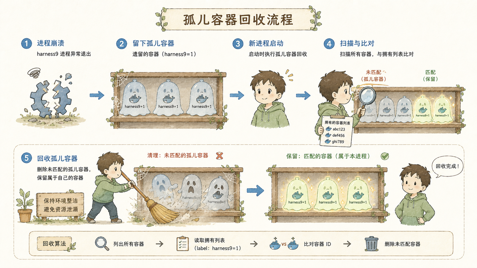 图：孤儿容器回收流程